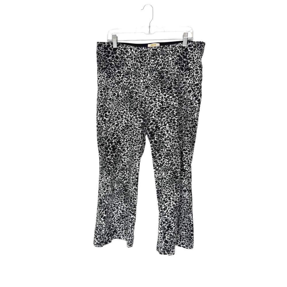 Anthropologie Maeve Black White The Margot Kick Flare Crop Pants Classy Large